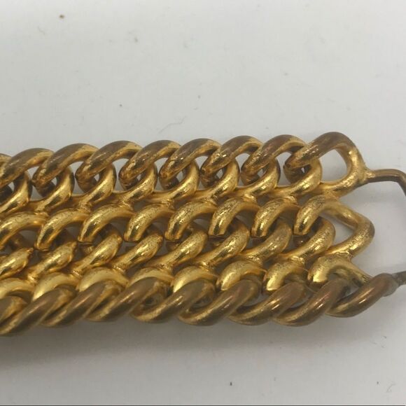 Chunky Gold Chain Statement Bracelet Vintage 1960s Jewelry - Picture 12 of 16